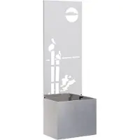 vidaXL Écran de confidentialité de jardin Fretwork Argent 50 x 140 cm