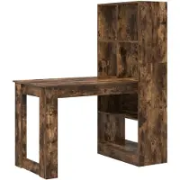 vidaXL Bureau , bois composite imitation chêne fumé, 122 x 67 x 145 cm