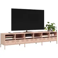 vidaXL Armoire TV rose 202x39x43,5 cm Acier laminé à froid