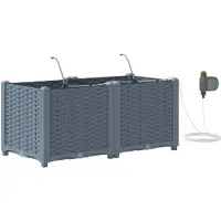 vidaXL Pots de jardin Gris clair 80 x 40 x 37.5 cm Acier
