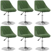 vidaXL Chaise de salle à manger 6 pcs. Pivotant Vert foncé Velours