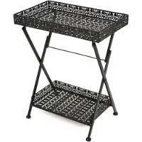 vidaXL Table de jardin noire 180x80x70 cm acier et verre