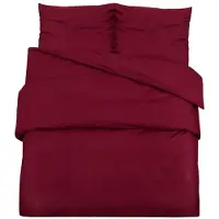 vidaXL Ensemble de linge de lit Bordeaux rouge 135x200 cm Microfibre légère