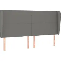 vidaXL Tête de lit avec oreilles gris foncé 203x23x118/128 cm Tissu