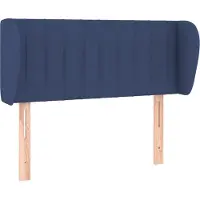 vidaXL Tête de lit avec oreilles bleu 93x23x78/88 cm Tissu