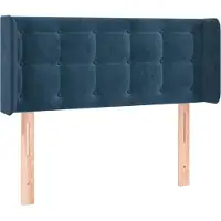 vidaXL Tête de lit avec oreilles bleu foncé 103x16x78/88 cm velours