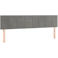 vidaXL Têtes de lit 2 pcs. Gris clair 90x5x78/88 cm velours