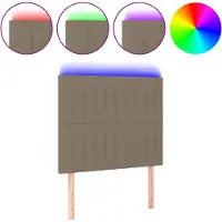 vidaXL Tête de lit LED Taupe 90x5x118/128 cm Tissu