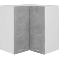 vidaXL Armoire suspendue d'angle gris béton 57x57x60 cm Matériau dérivé du bois