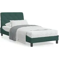 vidaXL Cadre de lit sans matelas vert foncé 90x200 cm velours