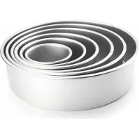 Jamon Moule rond en aluminium anodisé 1,8 l, 15 x 10 cm Parfait pour les tartes hautes et les gâteaux, Moule à gâteau, Argent