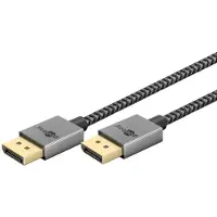 Goobay Slim DisplayPort-Kabel 2.0/2.1, 40 Gbit/s (2 m), Câble vidéo, Noir