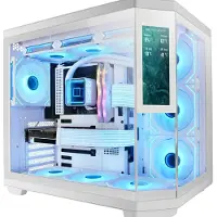 Mars Gaming MC3TCORELCDW, tour moyenne, PC, blanc, ATX, Micro ATX, Mini-ITX, verre trempé, gaming