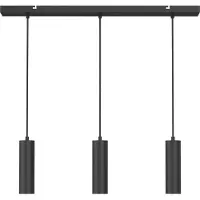 Calex Suspension , modèle rond, 3 ampoules, forme cylindrique, culot GU10 non inclus, couleur noire