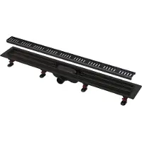 Alca Caniveau de douche 650 mm avec grille, noir mat (APZ10BLACK-650M)
