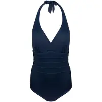 Magic bodyfashion Femmes, Maillot de bain, Halter Swimsuit Dames Badpak Navy Blue - Maat M, Bleu, (M)