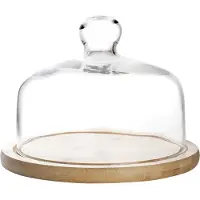 Ibili 18 Cm Plaque De Verre Avec Socle En Bois Transparent Transparent One Size