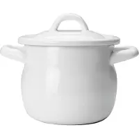 Ibili Casserole Blanche Vintage Bombardée Avec Couvercle 12 Cm