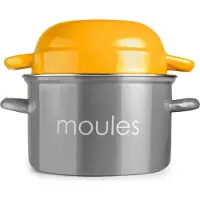 Ibili Marmite en émail gris pour la cuisson des moules -