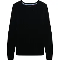 Superdry Femme Pull en Maille Torsadée Décontracté Black Taille: 40