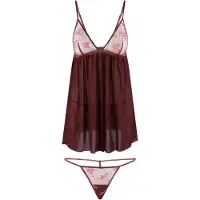 Lingadore Déshabillé olive / magenta / bordeaux