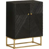 vidaXL Buffet noir 55x30x76 cm bois massif de manguier et fer