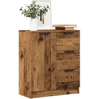 vidaXL Sideboard imitation vieux bois 60x30x70 cm Bois composite