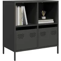 vidaXL Sideboard Noir 68x39x73,5 cm Acier laminé à froid