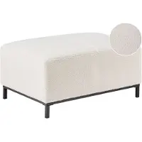 Beliani Ottoman Oslo Blanc Bouclé