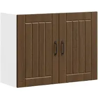 vidaXL Armoire de cuisine suspendue Lucca brun imitation chêne Matériau dérivé du bois