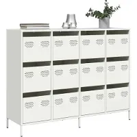 vidaXL Sideboard Blanc 135x39x103,5 cm Acier laminé à froid
