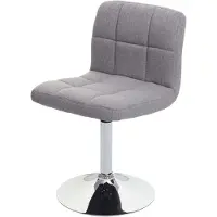 Mendler Kavala chaise de salle à manger, chaise de cuisine, pivotante tissu/textile gris clair, base chromée