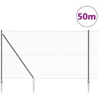 vidaXL Clôture hexagonale avec poteaux, 50 x 1,6 m, acier revêtu de PVC