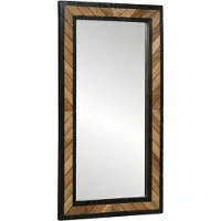 vidaXL Miroir Noir et Marron 90 x 2 x 50 cm Bois massif d'acacia
