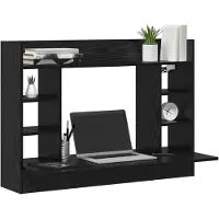 vidaXL Bureau mural Chêne noir 105 x 48 x 75 cm Bois d'ingénierie