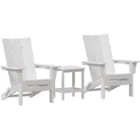 vidaXL : Ensemble de 3 chaises de jardin, blanches, en polyéthylène