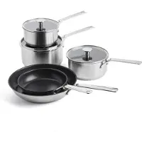 KitchenAid Set de casseroles en acier inoxydable 8 pièces CC004221-001 Revêtement anti-adhésif en céramique