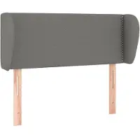 vidaXL Tête de lit avec oreilles gris foncé 103x23x78/88 cm Tissu