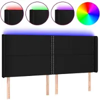 vidaXL Tête de lit LED noir 183x16x118/128 cm Tissu
