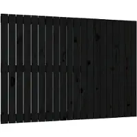 vidaXL Tête de lit murale noire 127,5x3x90 cm pin massif