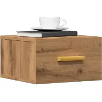 vidaXL Table de chevet murale chêne artisanal 35x35x20 cm