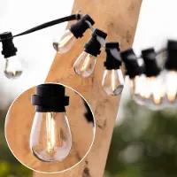 LumenXL Kit guirlande guinguette avec lampes à filament en verre clair de 1 watt : option dimmable
