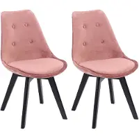 Happy Garden Lot de 2 chaises en velours NORA roses avec coussin