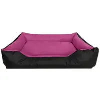 BedDog Lupi Lit Pour Chien, Panier Corbeille, Coussin De Chien [Xxl Env. 120x85cm, Black-Passion (Noir/Rose)]