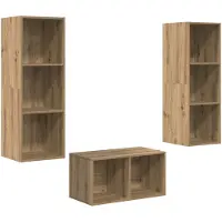vidaXL Ensemble meuble TV en chêne Artisan, 37 x 37 x 107 cm, aggloméré
