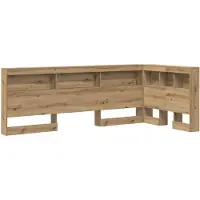 vidaXL Tête de lit de rangement, style artisanal, bois stratifié chêne