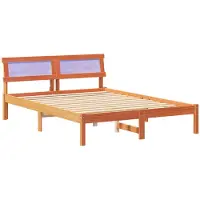 vidaXL Cadre de lit brun cireux 135 x 190 cm Pin massif