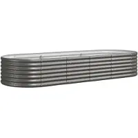 vidaXL Lit surélevé de jardin Acier galvanisé 224x80x36 cm gris