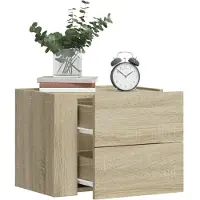 vidaXL Tables de chevet murales 2 pcs chêne sonoma 45x30x35 cm