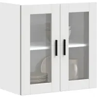 vidaXL Armoire suspendue de cuisine avec porte vitrée Porto Blanc